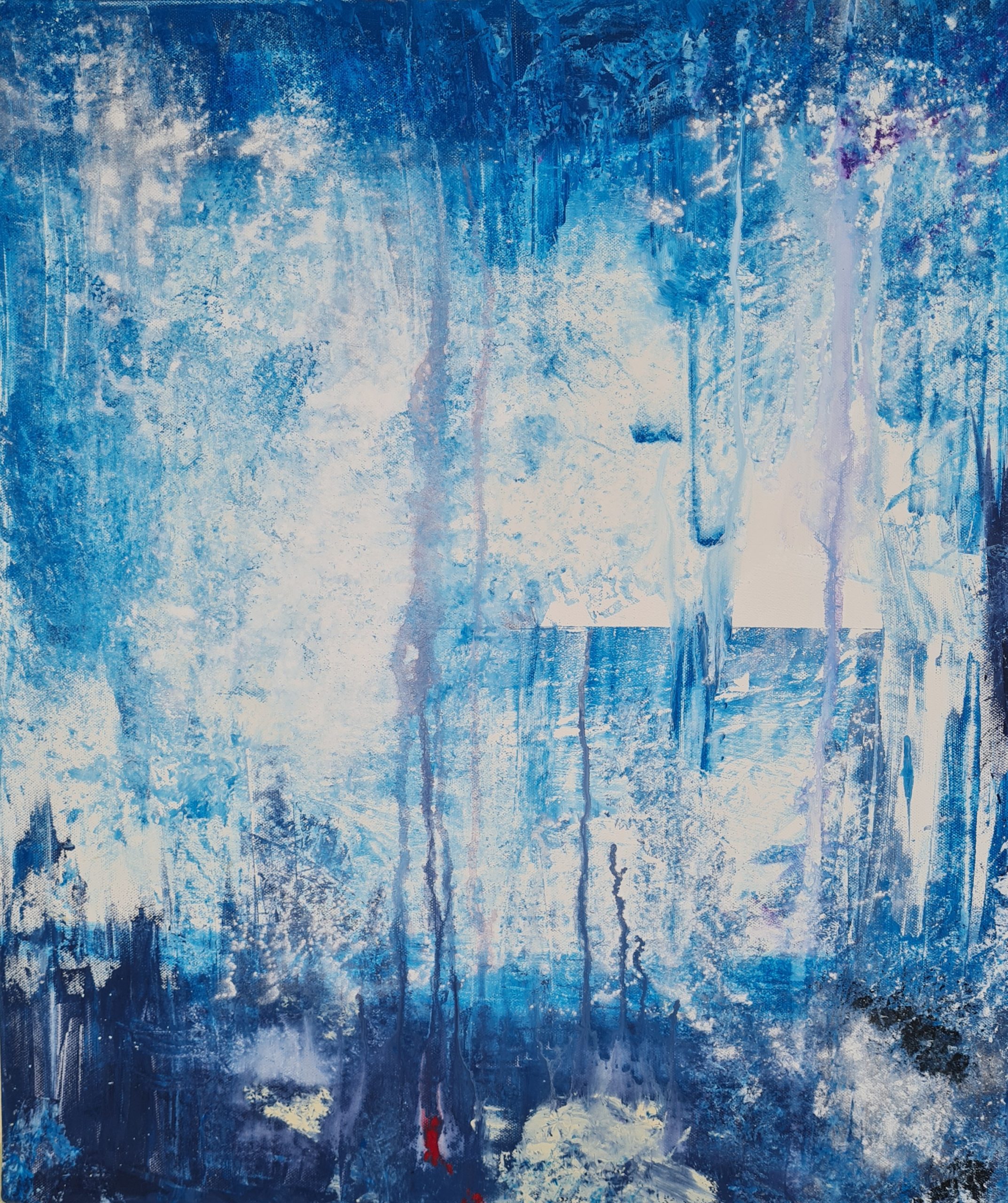 Unresolved Memories; Abstrakte Kunst in blau; Abstract art in blue 3
