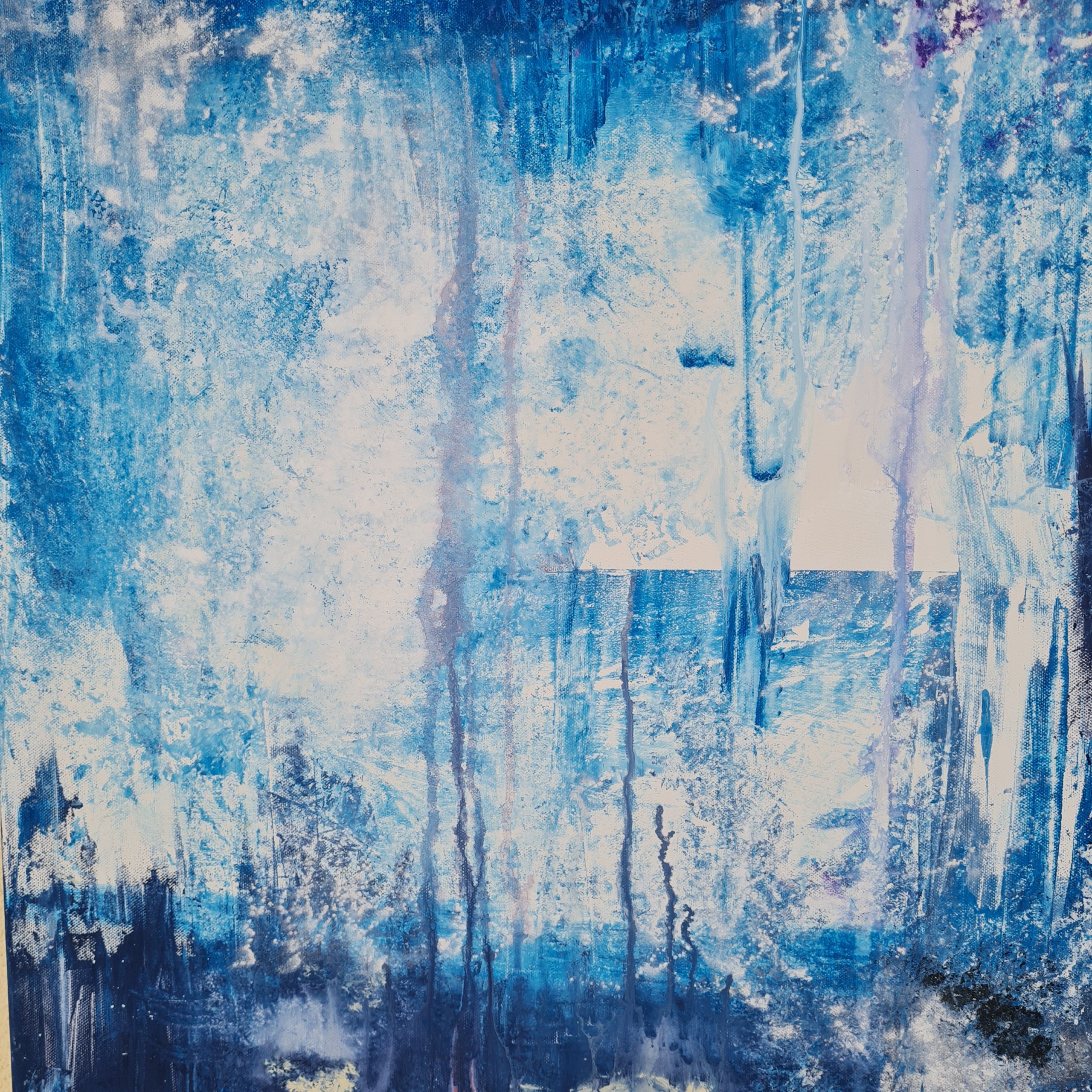 Unresolved Memories; Abstrakte Kunst in blau; Abstract art in blue 2