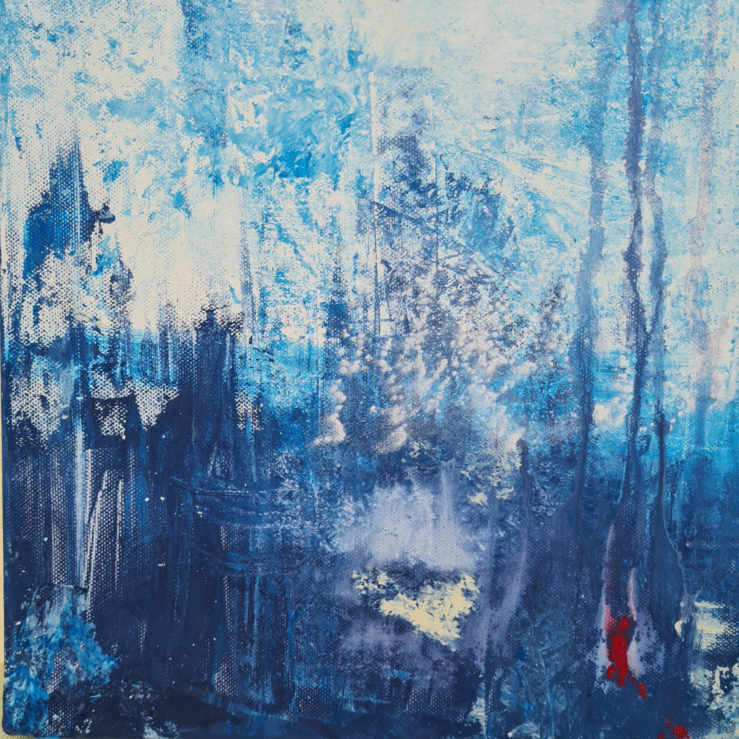 Unresolved Memories; Abstrakte Kunst in blau; Abstract art in blue