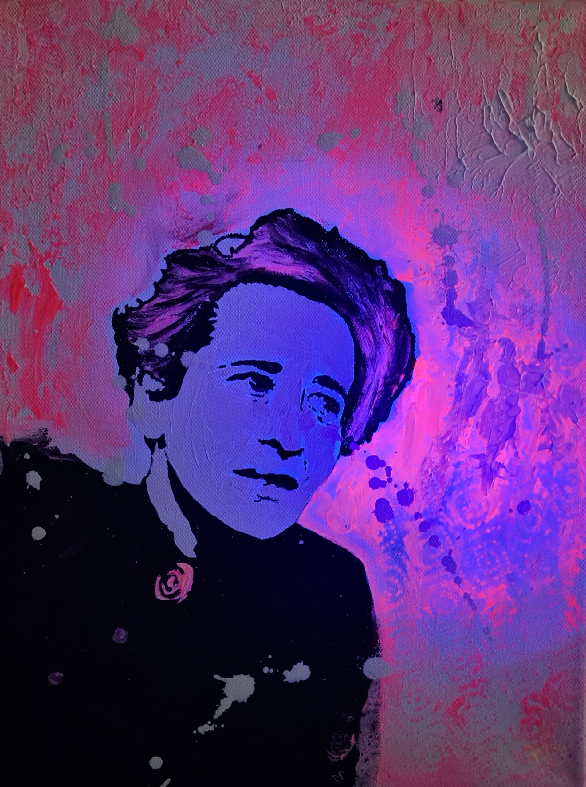 Pop art; Striking art; Hannah Arendt 3; Neon colors