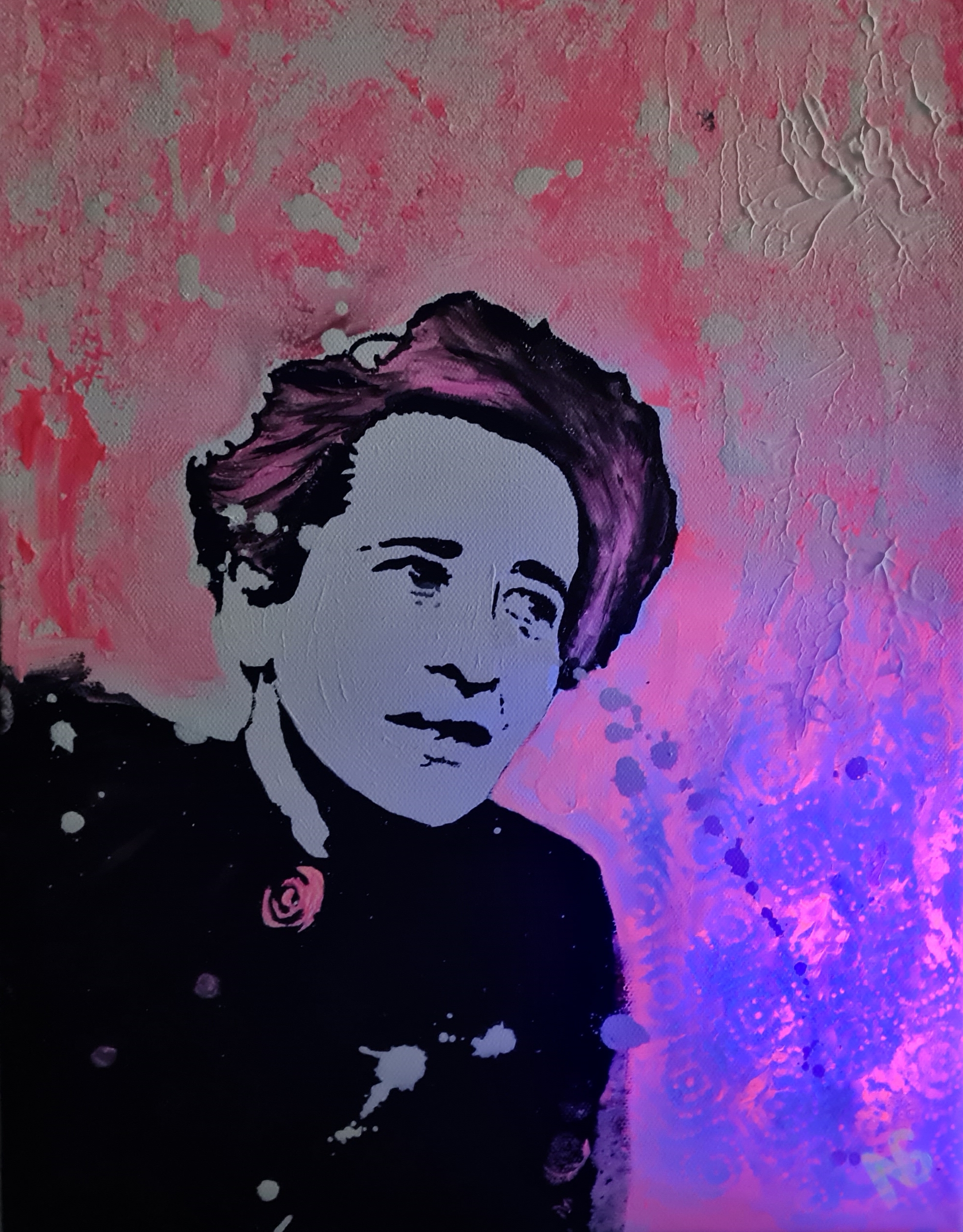 Pop art; Striking art; Hannah Arendt 4; Neon colors