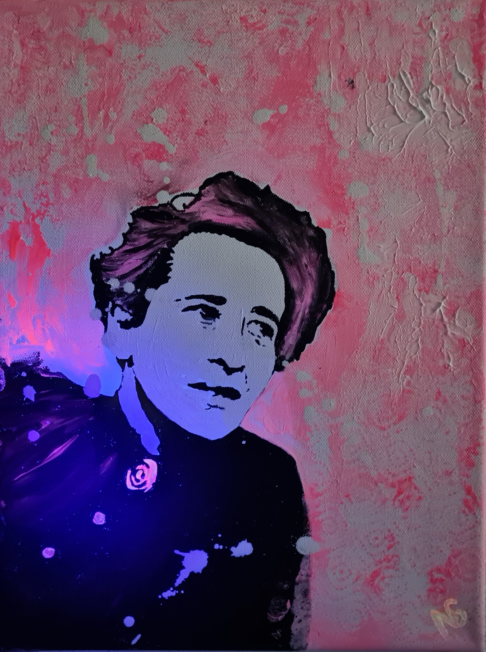 Pop art; Striking art; Hannah Arendt 5; Neon colors