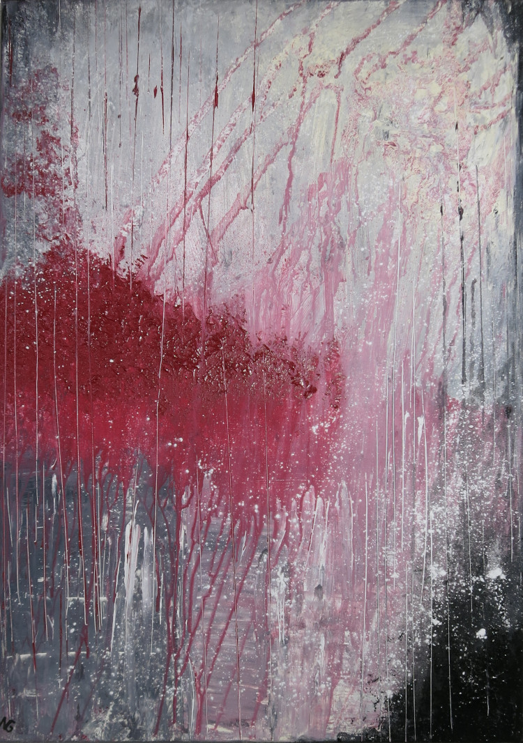 The Sinner - Acrylic Painting; abstract art in red